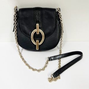 Diane Von Furstenberg Black Crossbody Bag with Gold Accents